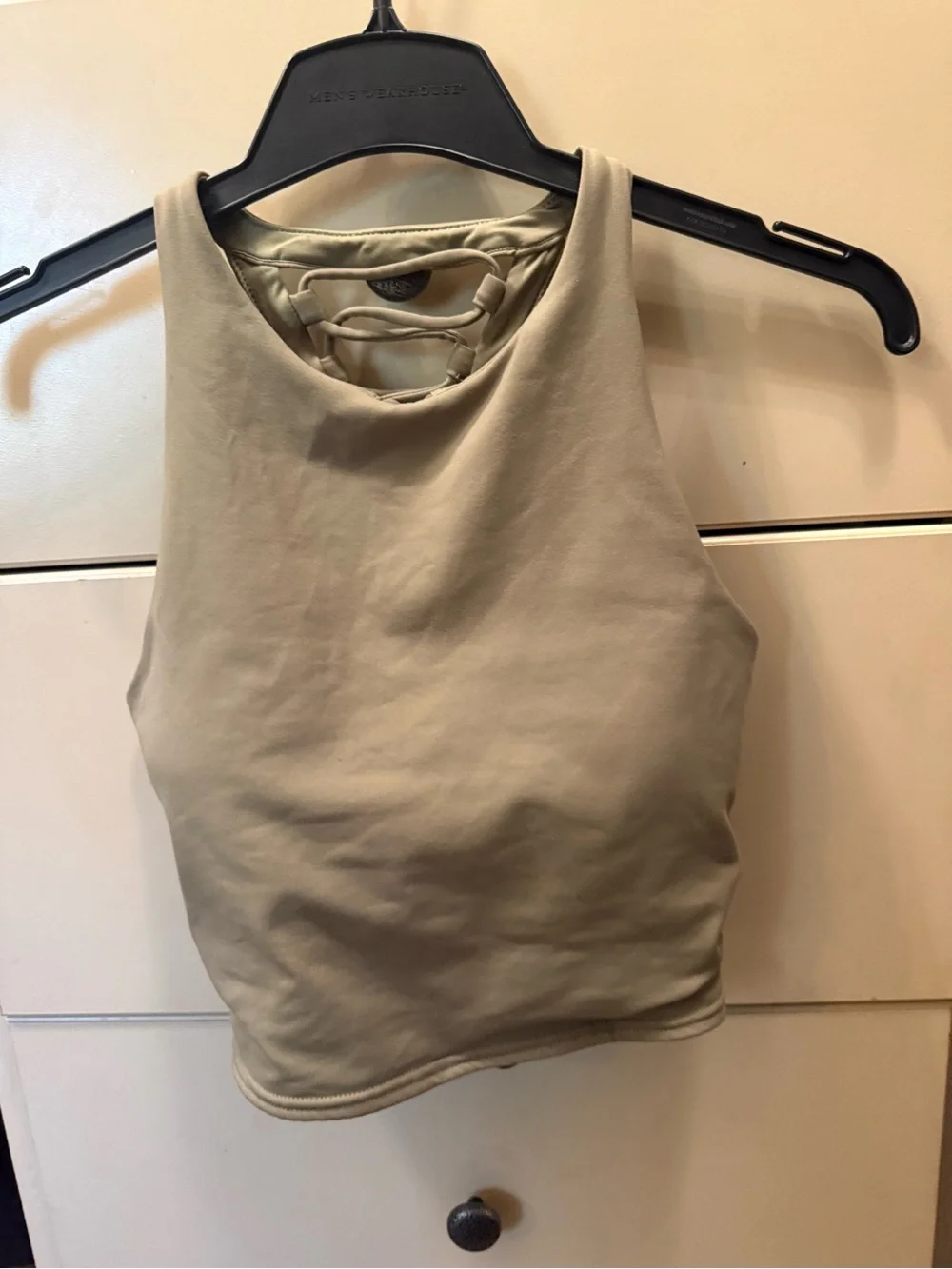 ALO Yoga High-Neck Crop Tank Top - Taupe
